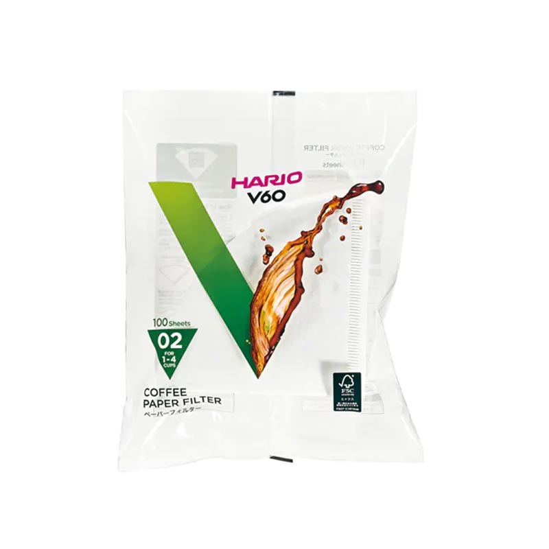 Hario VCF-02-100W-H V60 02 100W H Dripper Filtresi, 100 Adet — Hario