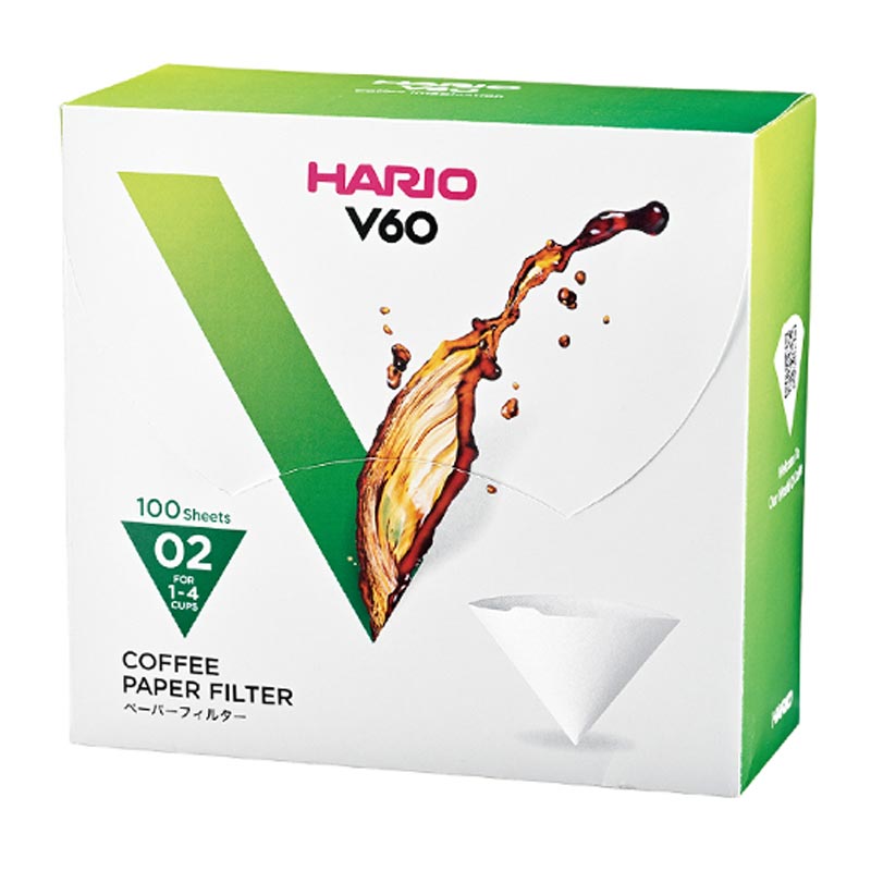 Hario VCF-02-100WK V60 02 Dripper Kutulu Filtre Kahve Kağıdı, 100 Adet