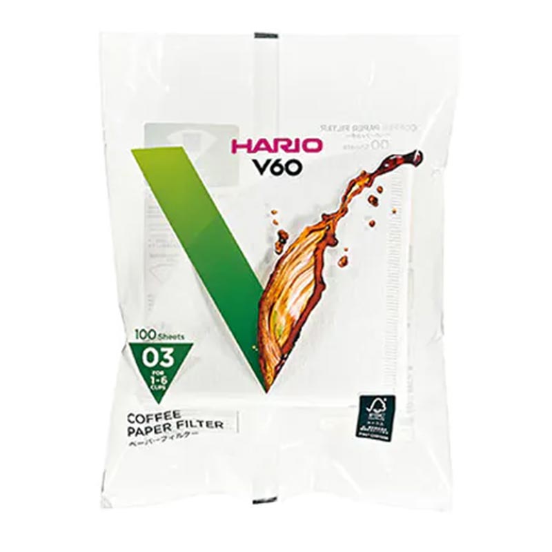 Hario VCF-03-100W V60 03 Dripper Filtresi, 100 Adet