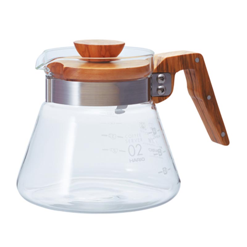 Hario VCWN-60-OV V60 02 Ahşap Kapaklı Kahve Servis Sürahisi, 600 ml