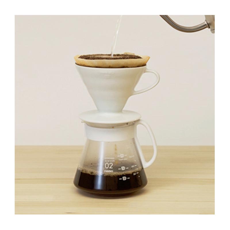 Hario XVDD-3012W V60 02 Seramik Kahve Demleme Seti, Beyaz — Hario — Görsel 2