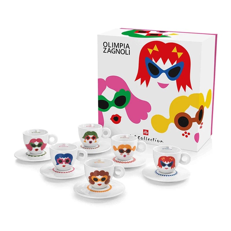 illy Art Collection 2019 Olimpia Zagnoli Cappuccino 6’lı Fincan Takımı, 170 cc — illy