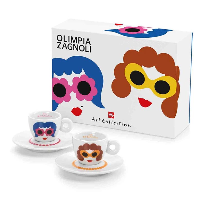 illy Art Collection 2019 Olimpia Zagnoli Cappuccino 2’li Fincan Takımı, 170 cc — illy