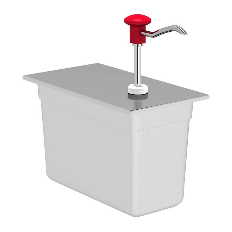 Kalando KD-002 Basmalı Paslanmaz Çelik Sos Pompası, GN 1/3, Kırmızı — Kalando