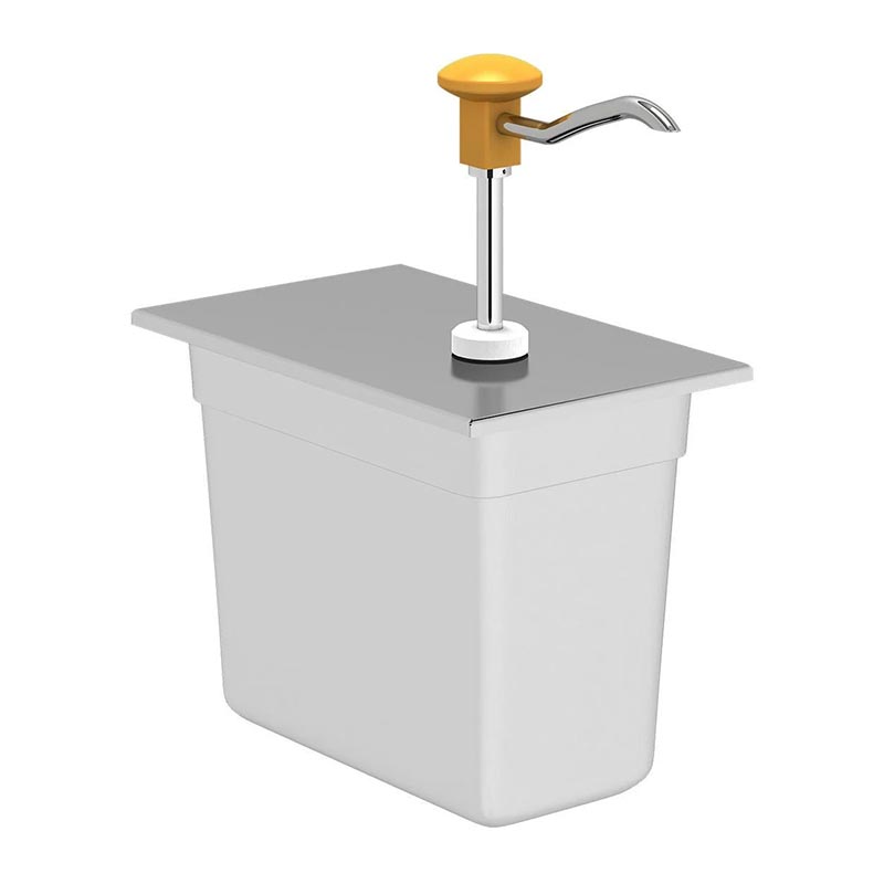 Kalando KD-002 Basmalı Paslanmaz Çelik Sos Pompası, GN 1/4, Sarı — Kalando