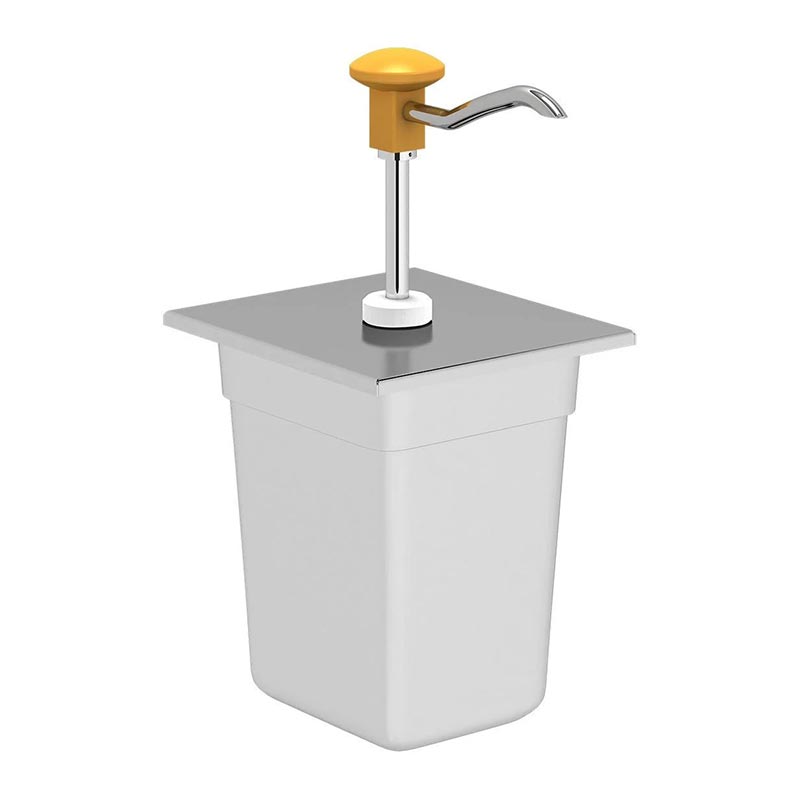 Kalando KD-002 Basmalı Paslanmaz Çelik Sos Pompası, GN 1/6, Sarı — Kalando