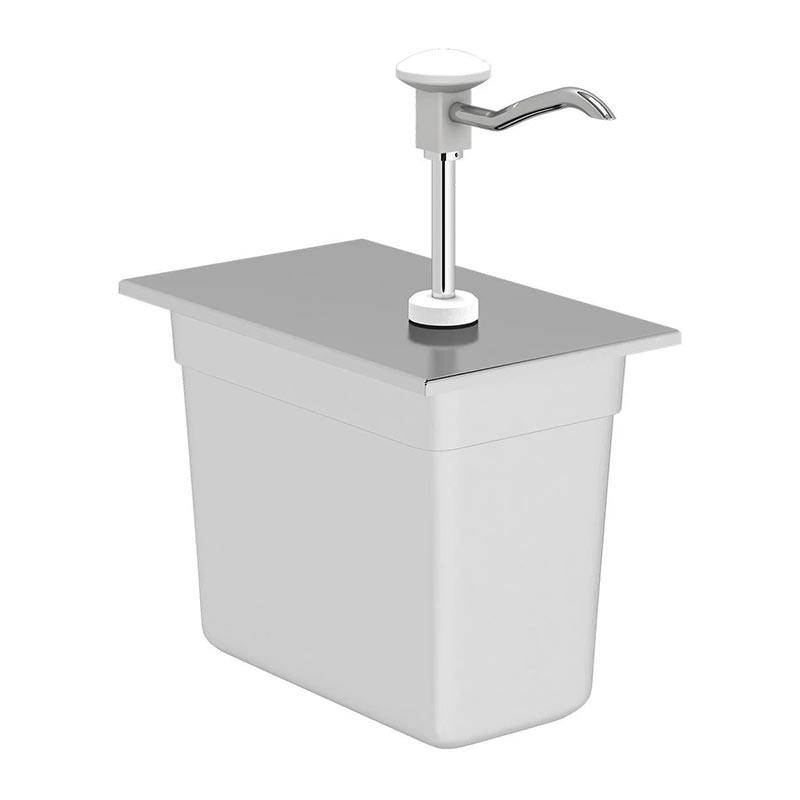 Kalando KD-002 Basmalı Paslanmaz Çelik Sos Pompası, GN 1/4, Beyaz — Kalando