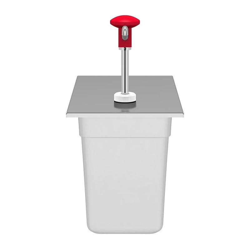 Kalando KD-002 Basmalı Paslanmaz Çelik Sos Pompası, GN 1/3, Kırmızı — Kalando — Görsel 2