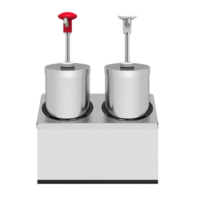 Kalando KD-004 Silindir Hazneli Stantlı Paslanmaz Çelik Sos Pompası, 2x2.25 L — Kalando — Görsel 2