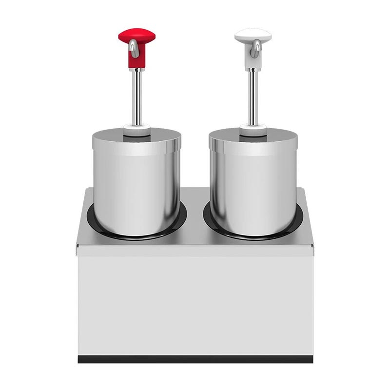 Kalando KD-004 Silindir Hazneli Stantlı Paslanmaz Çelik Sos Pompası, 2x2.25 L — Kalando — Görsel 4