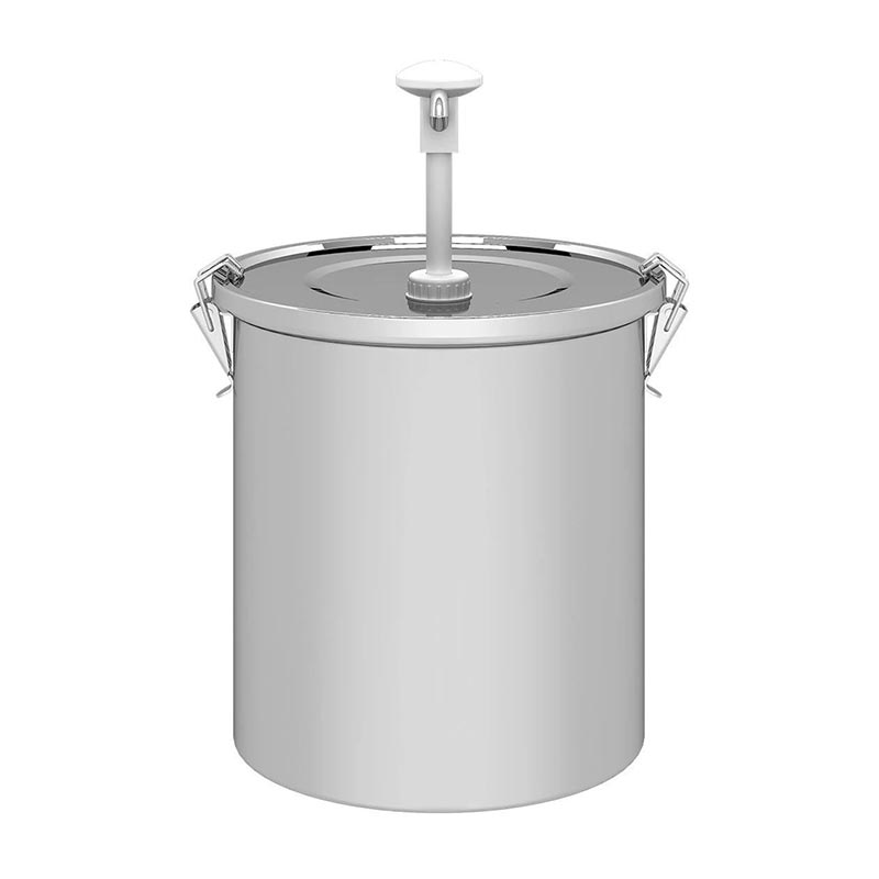 Kalando KD-01610 Paslanmaz Çelik Kilitli Basmalı Sos Pompası, 10 L, Beyaz — Kalando — Görsel 2