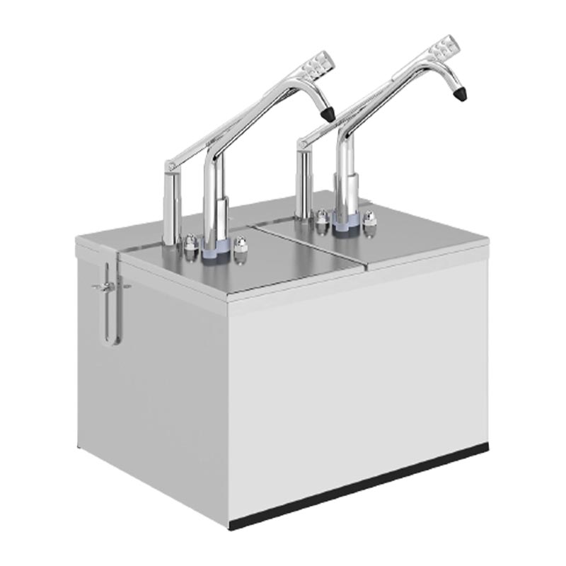 Kalando KD-214 Paslanmaz Çelik Kollu İkili Sos Pompası Standı, 1/4, 2x5.25 L — Kalando