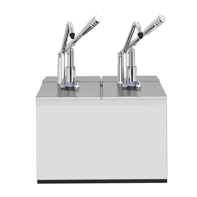 Kalando KD-214 Paslanmaz Çelik Kollu İkili Sos Pompası Standı, 1/4, 2x5.25 L — Kalando — Görsel 2