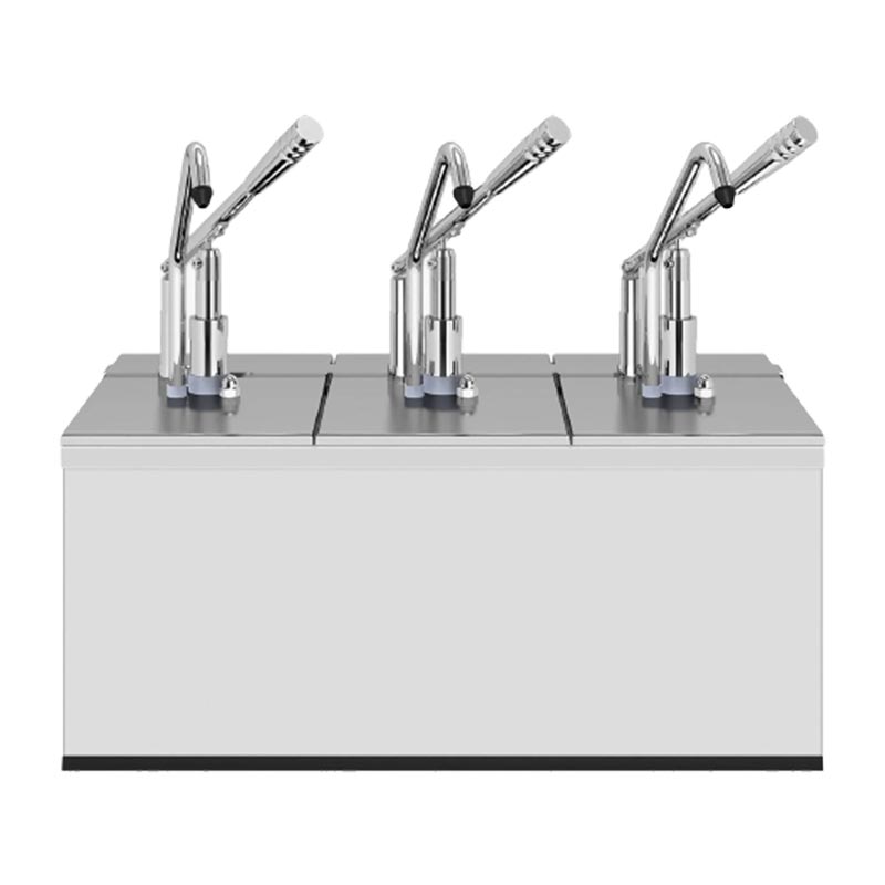 Kalando KD-214 Paslanmaz Çelik Kollu Üçlü Sos Pompası Standı, 1/4, 3x5.25 L — Kalando — Görsel 2