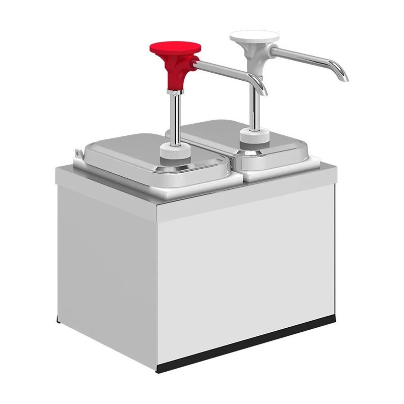 Kalando KDS-003 Stantlı Basmalı Paslanmaz Çelik Sos Pompası, 2x1,9 L — Kalando