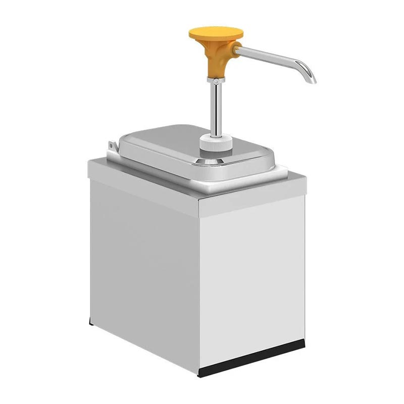 Kalando KDS-003 Stantlı Basmalı Paslanmaz Çelik Sos Pompası, 1,9 L, Sarı — Kalando