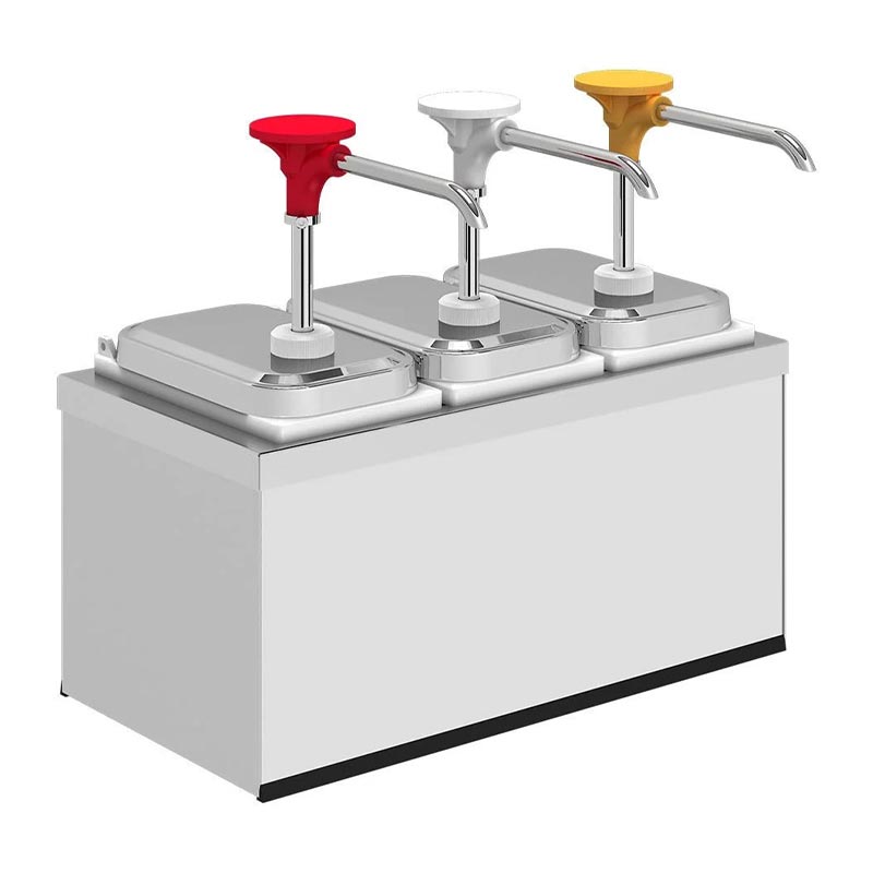 Kalando KDS-003 Stantlı Basmalı Paslanmaz Çelik Sos Pompası, 3x1,9 L — Kalando