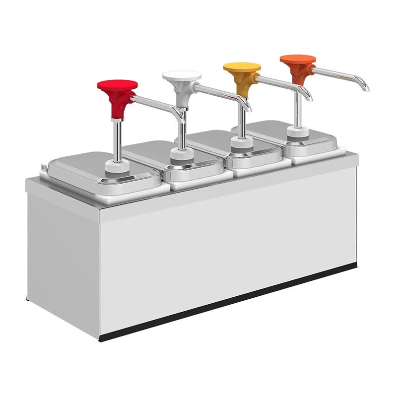 Kalando KDS-003 Stantlı Basmalı Paslanmaz Çelik Sos Pompası, 4x1,9 L — Kalando