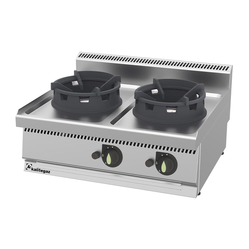 Kalitegaz 700 Seri 2 Brülörlü Wok Ocak, 80x70x29 cm, Gazlı — Kalitegaz