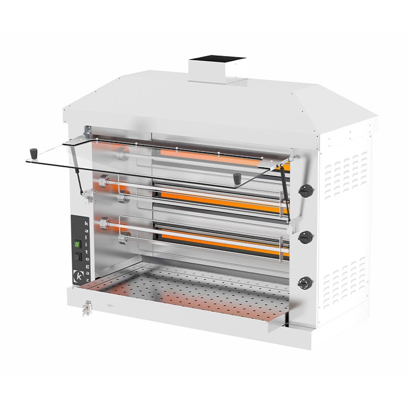 Kalitegaz CRG3C-5 Dinlendirmeli Piliç Çevirme Makinesi, 5 Şiş Kapasiteli, Gazlı — Kalitegaz