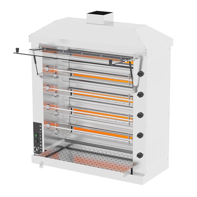 Kalitegaz CRG45C-9 Dinlendirmeli Piliç Çevirme Makinesi, 9 Şiş Kapasiteli, Gazlı — Kalitegaz