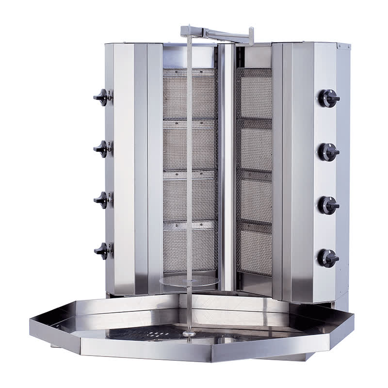 Kalitegaz KLG141V V Model Döner Ocağı, 4+4 Radyanlı, Gazlı, Motorsuz — Kalitegaz