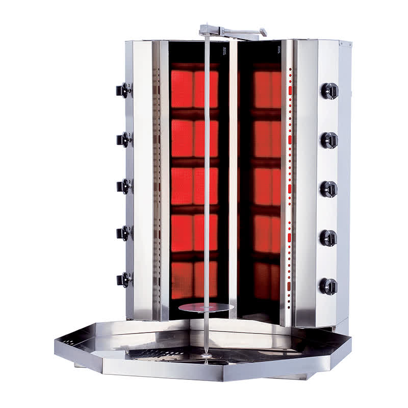 Kalitegaz KLG142VG V Model Döner Ocağı, 5+5 Radyanlı, Gazlı, Motorsuz, Camlı — Kalitegaz