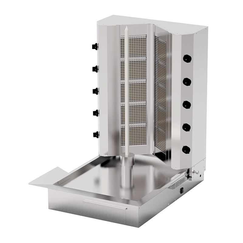 Kalitegaz KLG142VH V Model Döner Ocağı, 5+5 Radyanlı, Gazlı, Motorsuz, Hareketli Gövde, Isıtıcılı — Kalitegaz