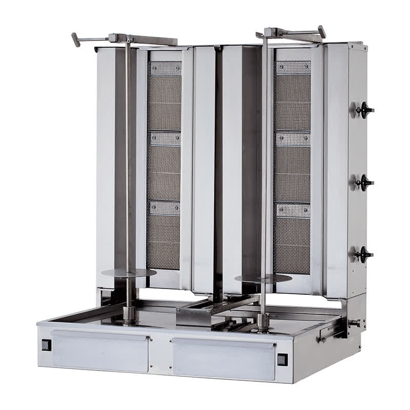 Kalitegaz KLG153T İkiz Model Döner Ocağı, 3+3 Radyanlı, Gazlı, Alttan Motorlu, Hareketli Gövde — Kalitegaz