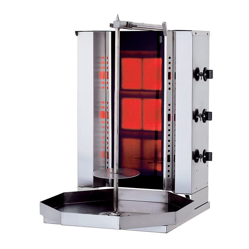 Kalitegaz KLG200G Döner Ocağı, 3 Radyanlı, Gazlı, Motorsuz, Camlı — Kalitegaz