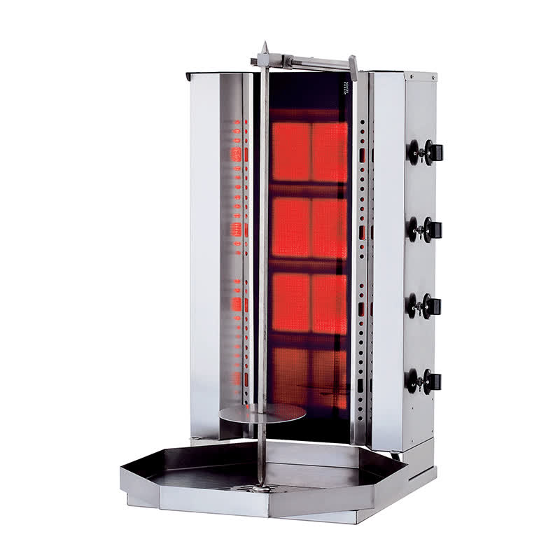 Kalitegaz KLG201G Döner Ocağı, 4 Radyanlı, Gazlı, Motorsuz, Camlı — Kalitegaz