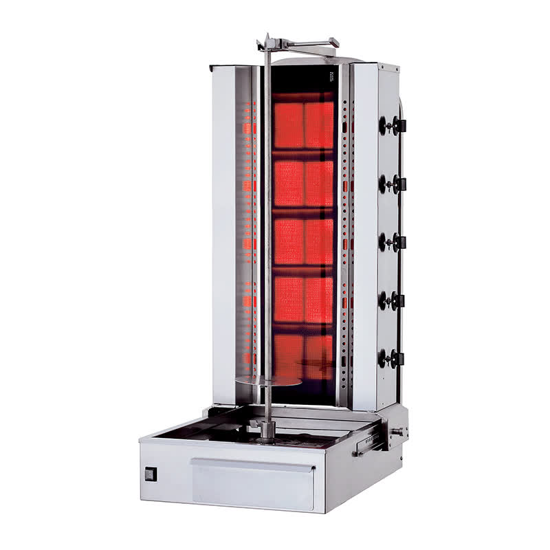 Kalitegaz KLG205G Döner Ocağı, 5 Radyanlı, Gazlı, Alttan Motorlu, Hareketli Gövde, Camlı — Kalitegaz