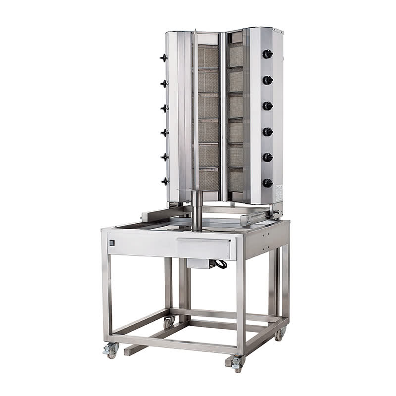 Kalitegaz KLG226VAD V Model Döner Ocağı, 6+6 Radyanlı, Gazlı, Alttan Motorlu, Hareketli Gövde, Dolaplı — Kalitegaz