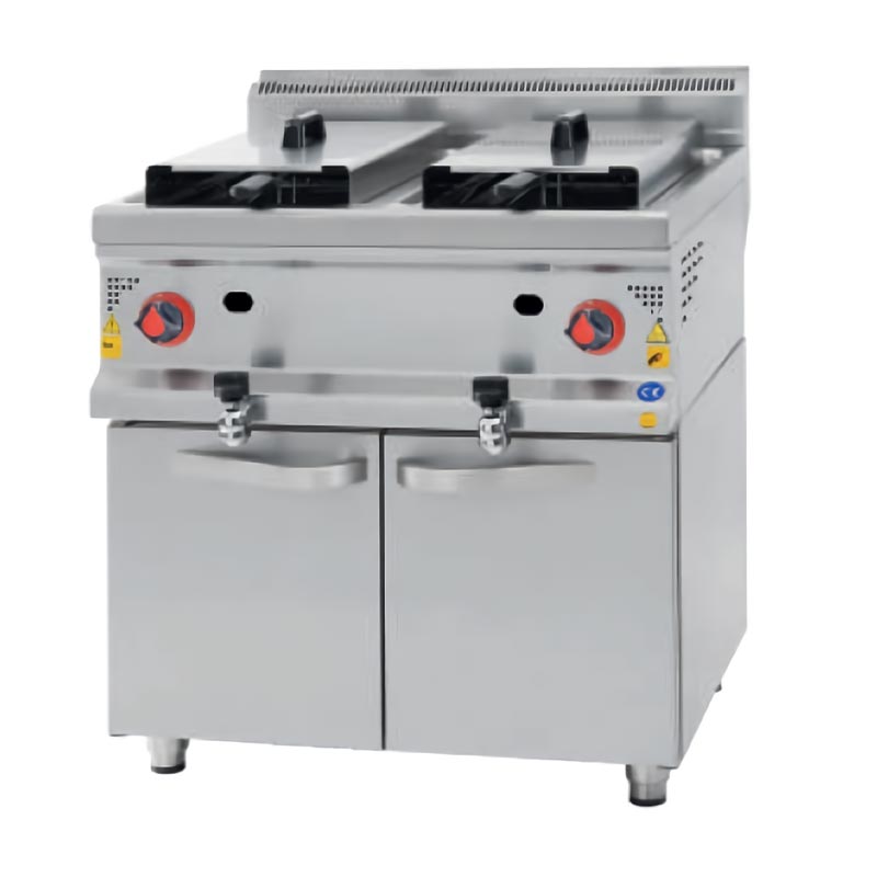 Karacasan 900 Seri Dolaplı Fritöz, Çiftli Hazneli, Gazlı — Karacasan