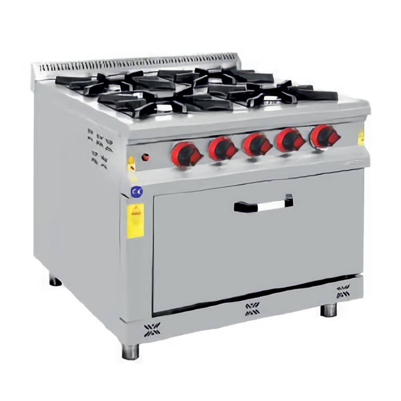 Karacasan Fırınlı Kuzine, 4 Gözlü, 800x800x850 mm, LPG — Karacasan