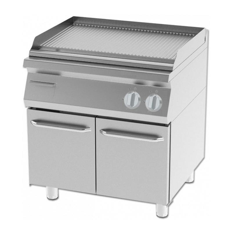 Kayalar 700 Seri Dolaplı Oluklu Pleyt Izgara, 80x74x85 cm, Elektrikli — Kayalar