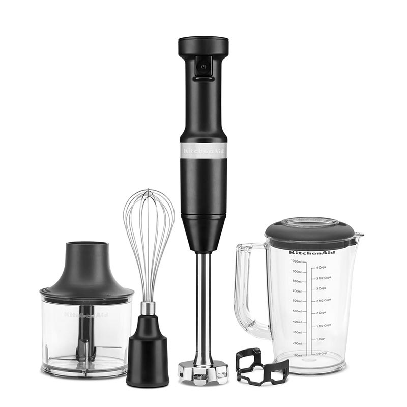 KitchenAid 5KHBV83EBM Aksesuarlı El Blenderi, Mat Siyah
