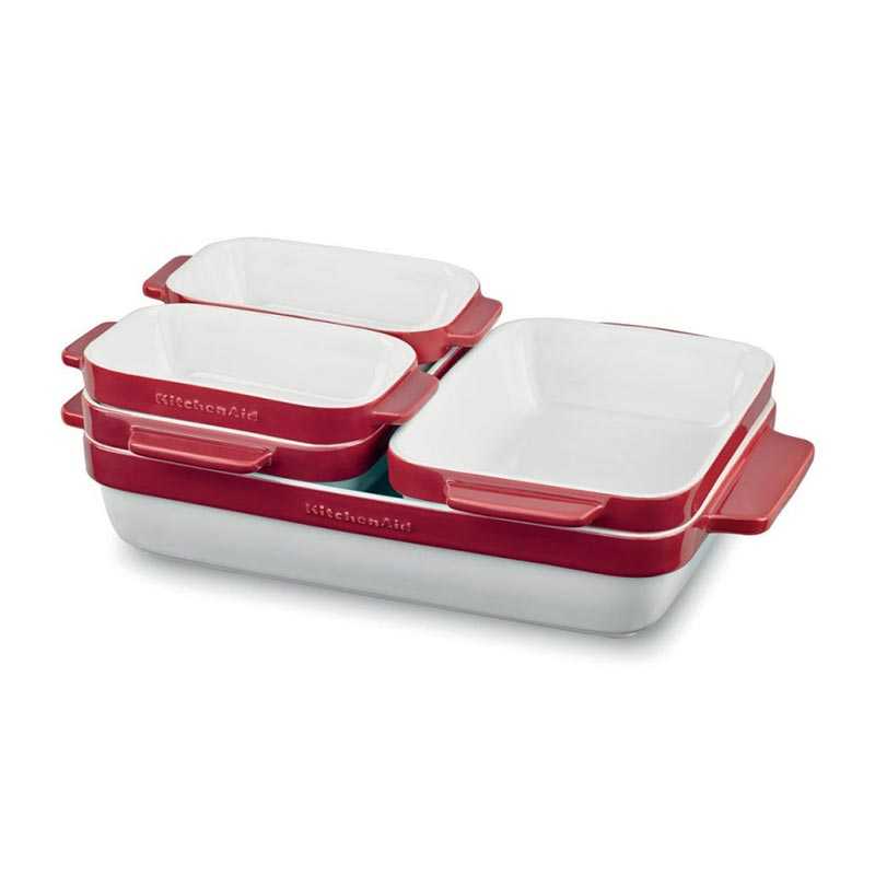 KitchenAid Casserole Set, Seramik, 5 Parça, İmparatorluk Kırmızısı — KitchenAid