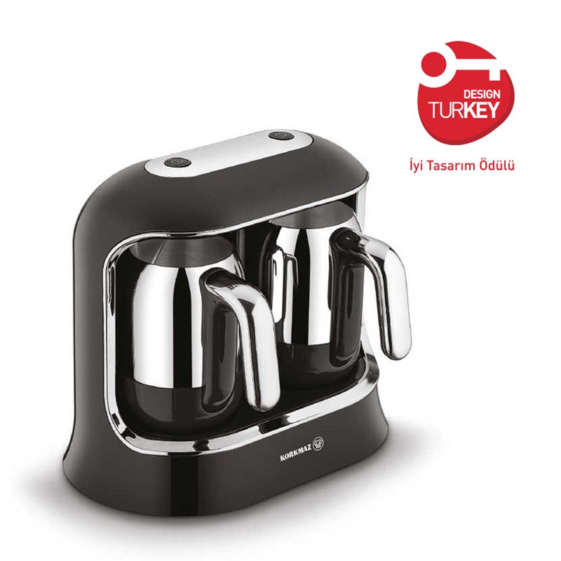Korkmaz A861-01 Kahvekolik Türk Kahvesi Makinesi, 2'li, Siyah — Korkmaz