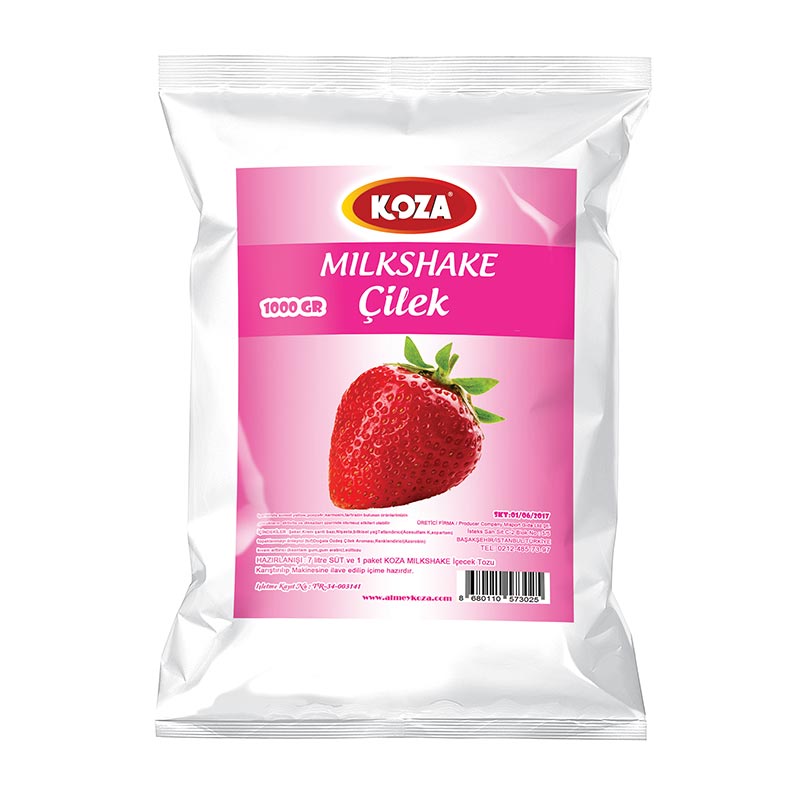 Koza Çilekli Milkshake Tozu, 1 kg — Koza