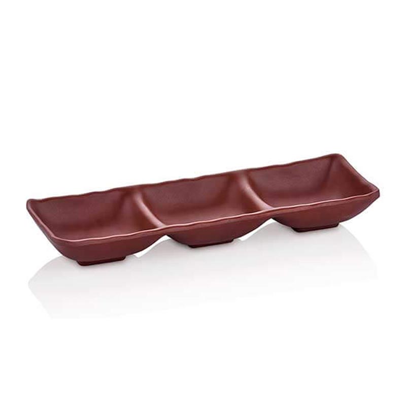 Külsan Thermoset Ramekin, Üçlü, 26.5x8.8 cm, 3x75 ml, Kahverengi — Külsan Thermoset
