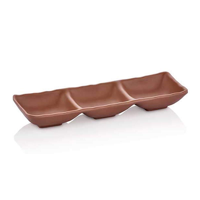 Külsan Thermoset Ramekin, Üçlü, 26.5x8.8 cm, 3x75 ml, Sütlü Kahve — Külsan Thermoset