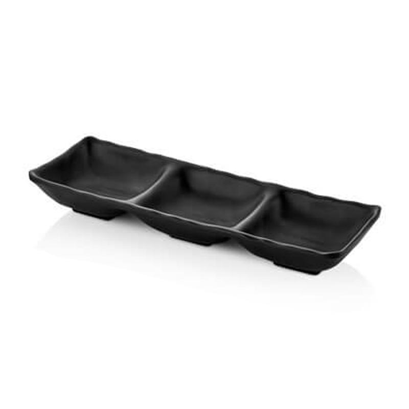 Külsan Thermoset Ramekin, Üçlü, 26.5x8.8 cm, 3x75 ml, Siyah — Külsan Thermoset