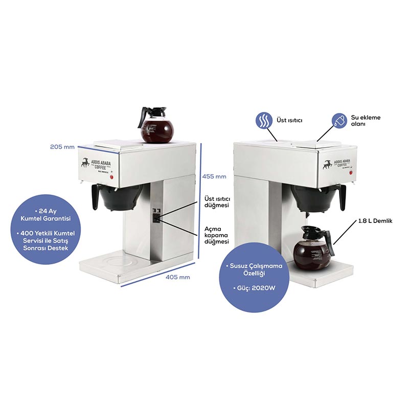 Kumtel Addis Ababa Coffee RB-286 Profesyonel Filtre Kahve Makinesi — Kumtel — Görsel 9