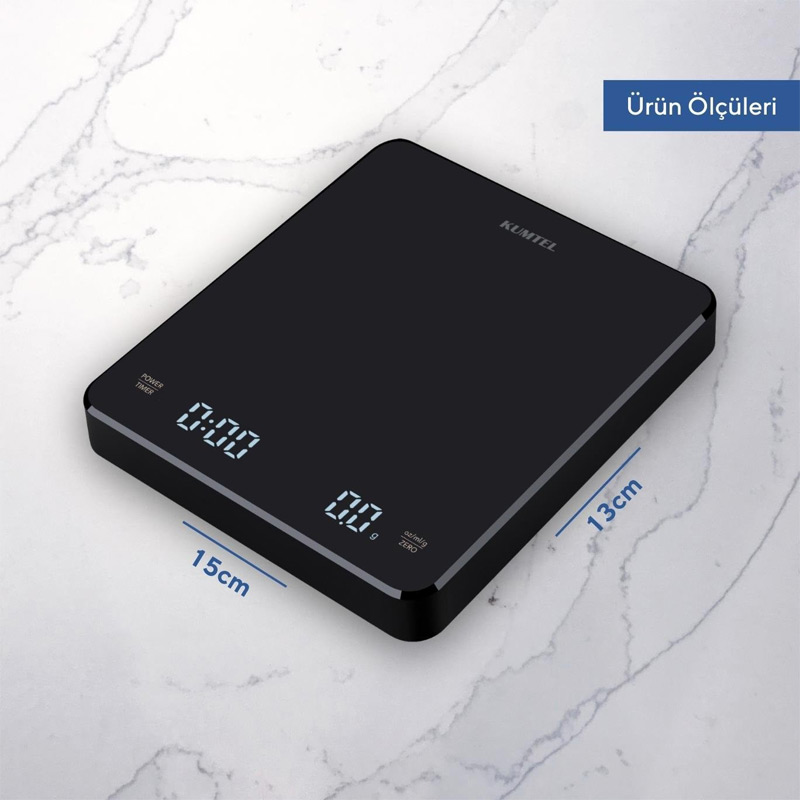 Kumtel V60-02 V60 Dijital Zamanlayıcılı Hassas Kahve Demleme Tartısı — Kumtel — Görsel 3