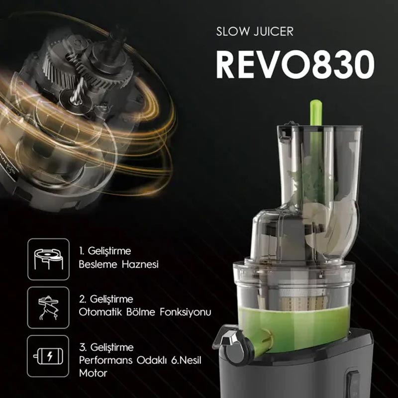 Kuvings REVO830 Slow Juicer Soğuk Sıkım Katı Meyve Sıkacağı, Kırmızı — Kuvings — Görsel 6