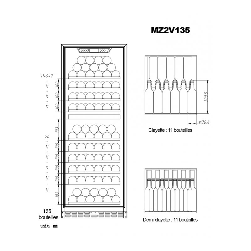La Sommeliere MZ2V135 Şarap Dolabı, 135 Şişe Kapasiteli — La Sommeliere — Görsel 5