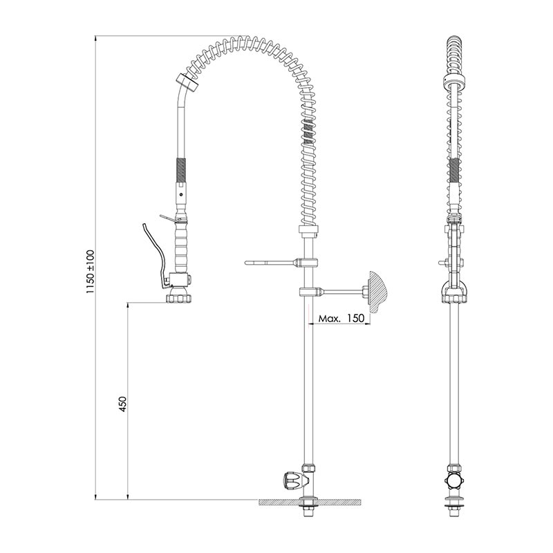 Liva Gaz 019 Tezgaha Monte Duş Sprey Ünitesi, Tek Su Girişli — Liva Gaz — Görsel 2
