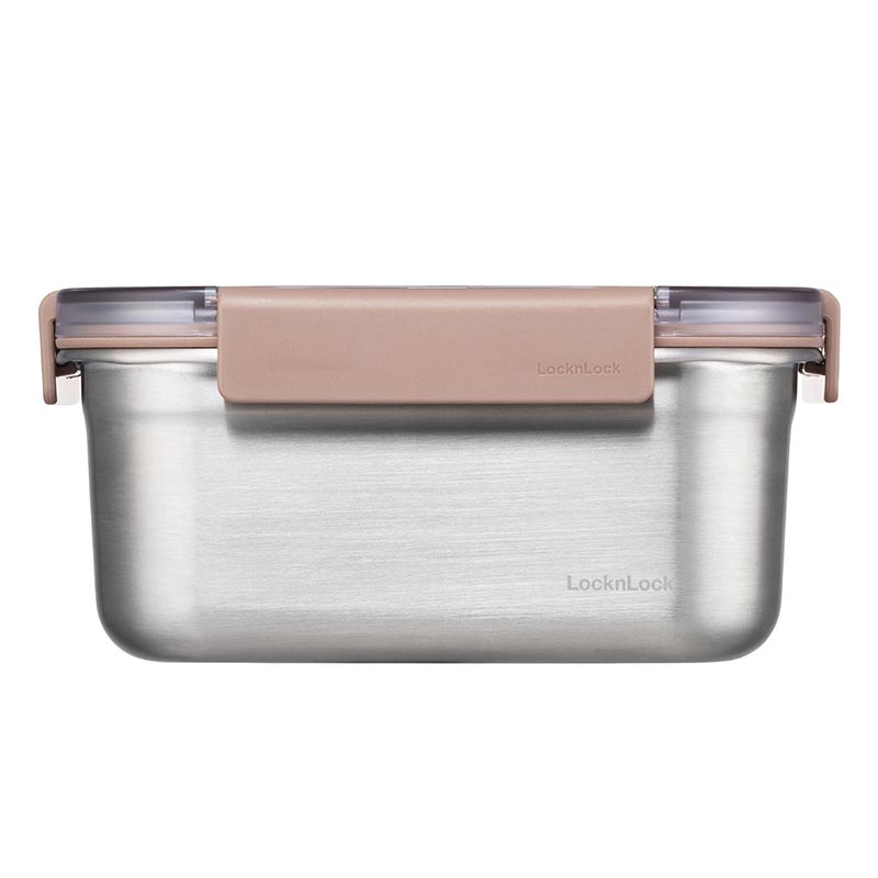 LocknLock Paslanmaz Çelik Fırın ve Saklama Kabı Dörtgen Kilitli 1.5 L, Kahverengi — LocknLock — Görsel 2