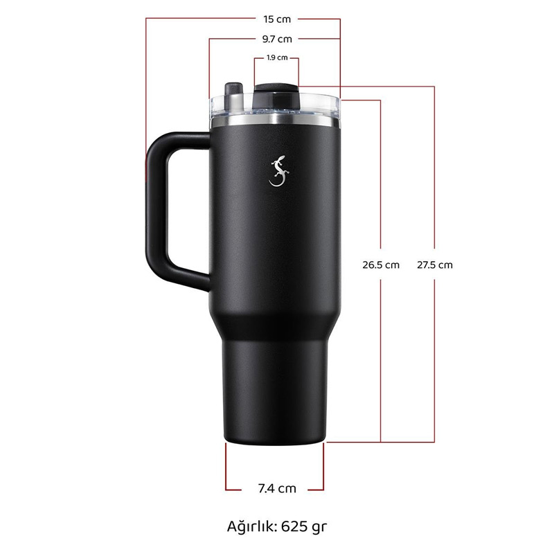 Lurch Big Cup Termos Bardak, 1.2 L, Mercan Pembe — Lurch — Görsel 2
